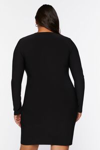 BLACK Plus Size Lace-Up Bodycon Mini Dress, image 4