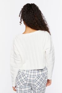 WHITE Ribbed Relaxed-Fit Sweater, image 3