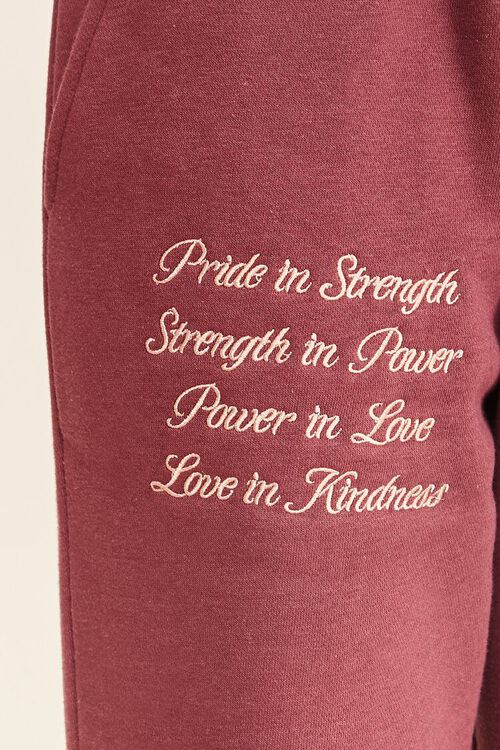MAUVE/PINK Embroidered Pride In Strength Joggers, image 5