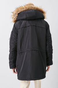BLACK Faux Fur-Hood Utility Jacket, image 3