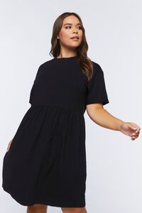 BLACK Plus Size Mini T-Shirt Dress, image 4