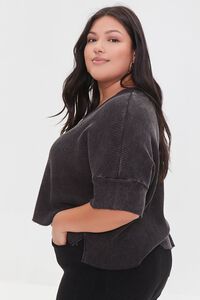 CHARCOAL Plus Size High-Low Tee, image 2