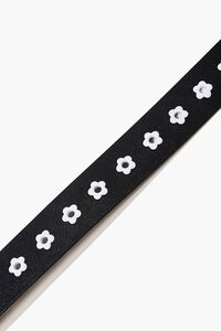 BLACK/WHITE Floral Faux Leather Hip Belt, image 3