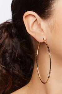 GOLD Upcycled Hammered Hoop Earrings, image 1
