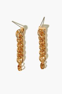 GOLD Curb Chain Hoop Earrings, image 2