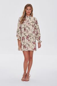 CREAM/MULTI Recycled Floral Mini Shift Dress, image 4