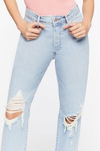 LIGHT DENIM Recycled Cotton Distressed Mom Jeans, image 6