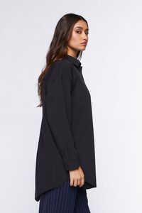 BLACK Oversized Longline Poplin Shirt, image 2