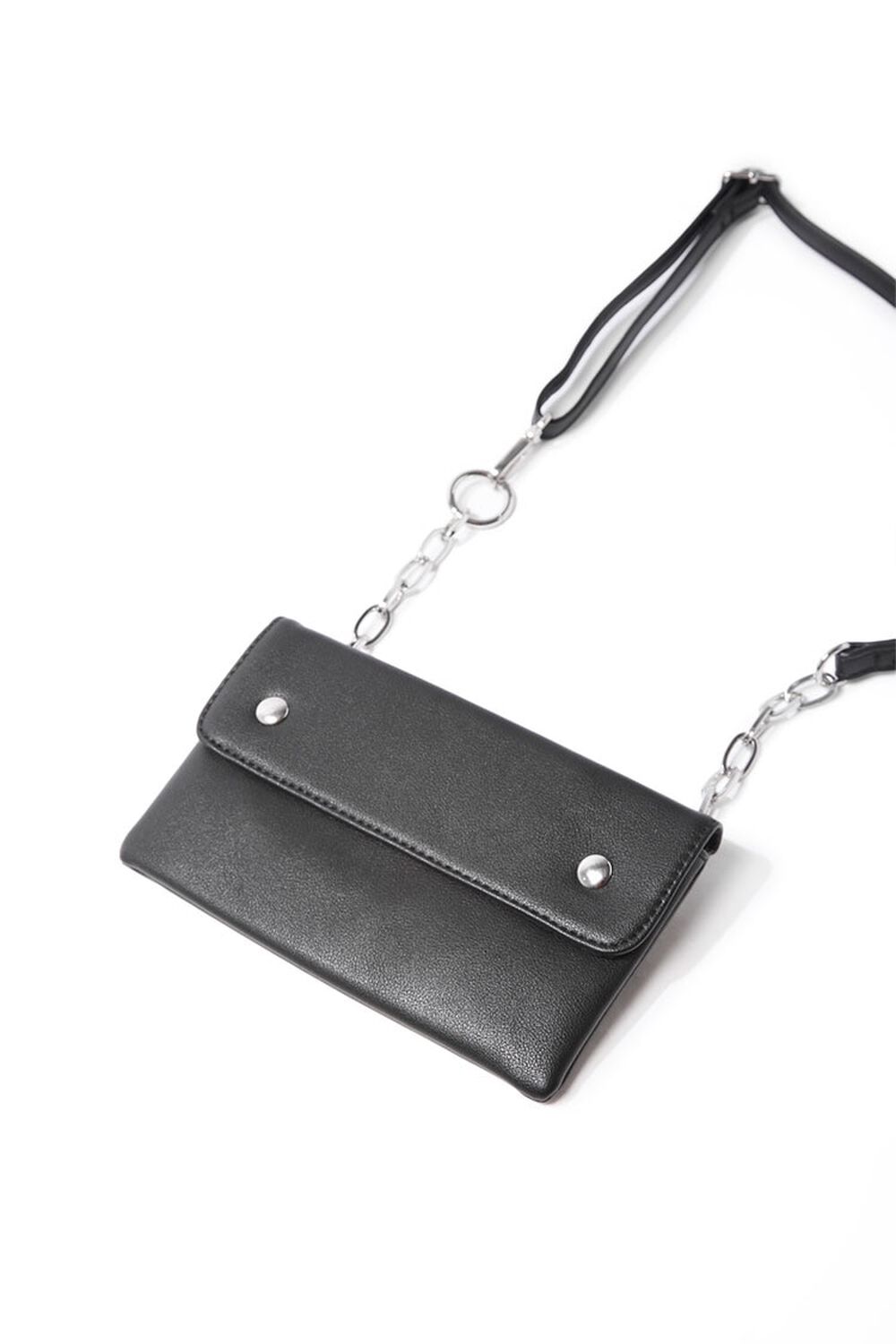 BLACK Faux Leather Belt Bag, image 1