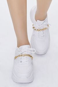 WHITE Curb Chain Low-Top Sneakers, image 4
