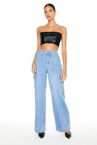 BLACK Seamless Cropped Tube Top, image 4