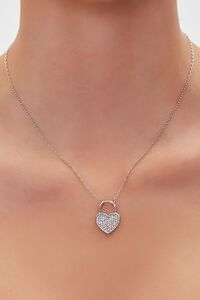 Rhinestone Heart Charm Necklace, image 1