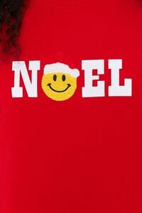 RED/MULTI Fleece Noel Happy Face Pullover, image 5