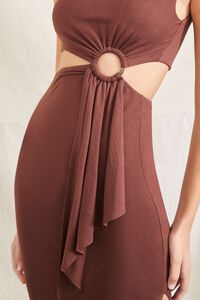 BROWN O-Ring Cutout Maxi Dress, image 5