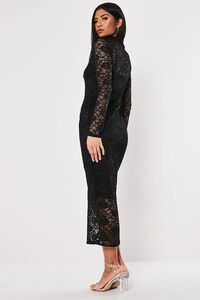 Missguided Carrianne Lace Long Sleeve Bra Insert Midi Dress Black, $60, Missguided
