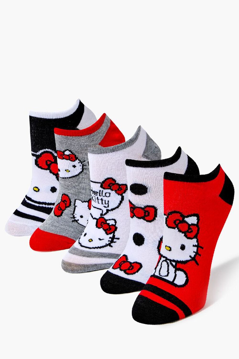 RED/MULTI Hello Kitty Ankle Socks - 5 pack, image 1