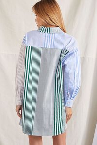 GREEN/MULTI Poplin Striped Shirt Dress, image 3
