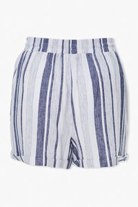 Plus Size Striped Linen-Blend Shorts, image 3
