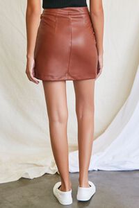 CHOCOLATE Faux Leather Cutout Mini Skirt, image 4