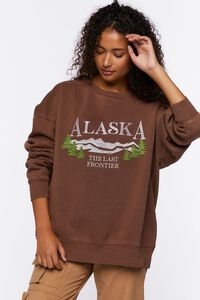 BROWN/MULTI Embroidered Alaska Graphic Pullover, image 1