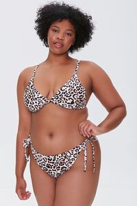 TAN/BLACK Plus Size Leopard Bikini Bottoms, image 1