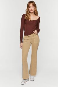 BROWN Fitted Cable Knit Sweater, image 4