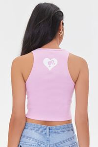 PINK/WHITE Embroidered Barbie Crop Top, image 4