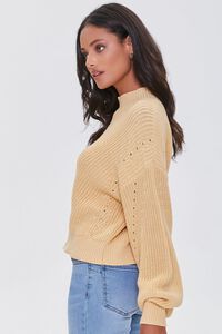 YELLOW Mock Neck Ribbed Sweater, image 2