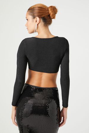 Fitted Metallic Crop Top