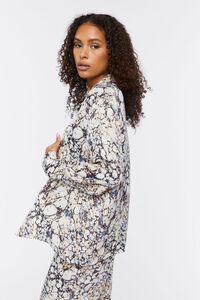 IVORY/MULTI Abstract Marble Print Oversized Shirt, image 2