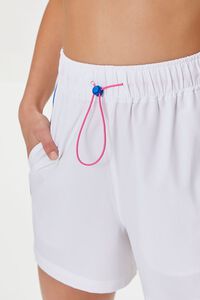 WHITE Active Toggle Drawstring Shorts, image 6