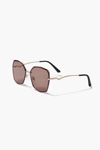 GOLD/BROWN Geo Novelty Sunglasses, image 2