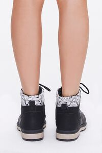 BLACK Faux Suede & Snakeskin Ankle Boots, image 3