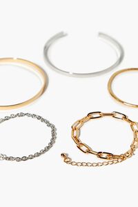 GOLD/SILVER Chain & Bangle Bracelet Set, image 2