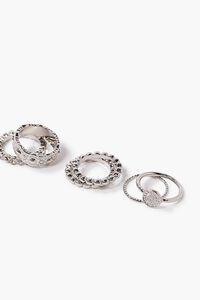 SILVER Textured Ring Set, image 2
