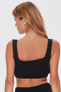 BLACK French Terry Crop Top, image 3