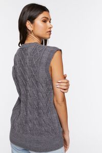 CHARCOAL Cable Knit Sweater Vest, image 3