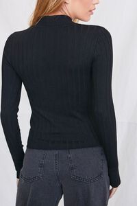 BLACK Ribbed Mock Neck Sweater, image 3