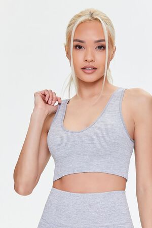 Size Small Grey Ribbed Street Wear Sports Bra from Forever 21