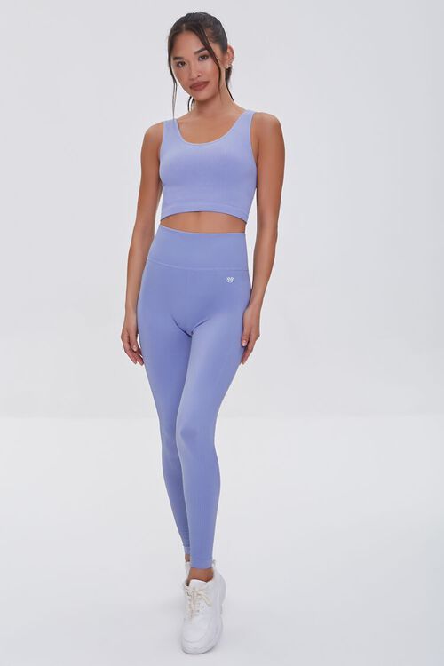 PERIWINKLE Seamless Ribbed Sports Bra, image 4