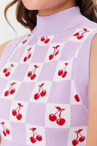PURPLE/MULTI Cherry Checkered Sweater Vest, image 5