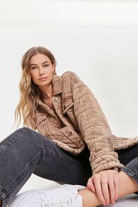 TAUPE Mineral Wash Quilted Jacket, image 1