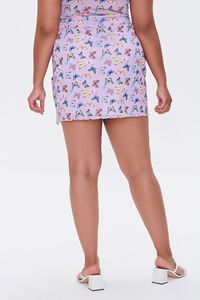 LAVENDER/MULTI Plus Size Butterfly Print Mini Skirt, image 4
