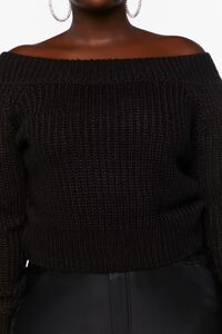 BLACK Plus Size Off-the-Shoulder Sweater, image 5