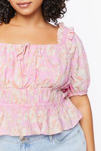 PINK ICING/MULTI Plus Size Floral Print Top, image 5