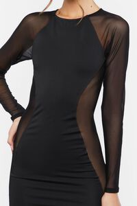 BLACK Mesh Cutout Mini Dress, image 5