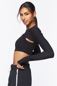 BLACK Active Seamless Super Cropped Top, image 2