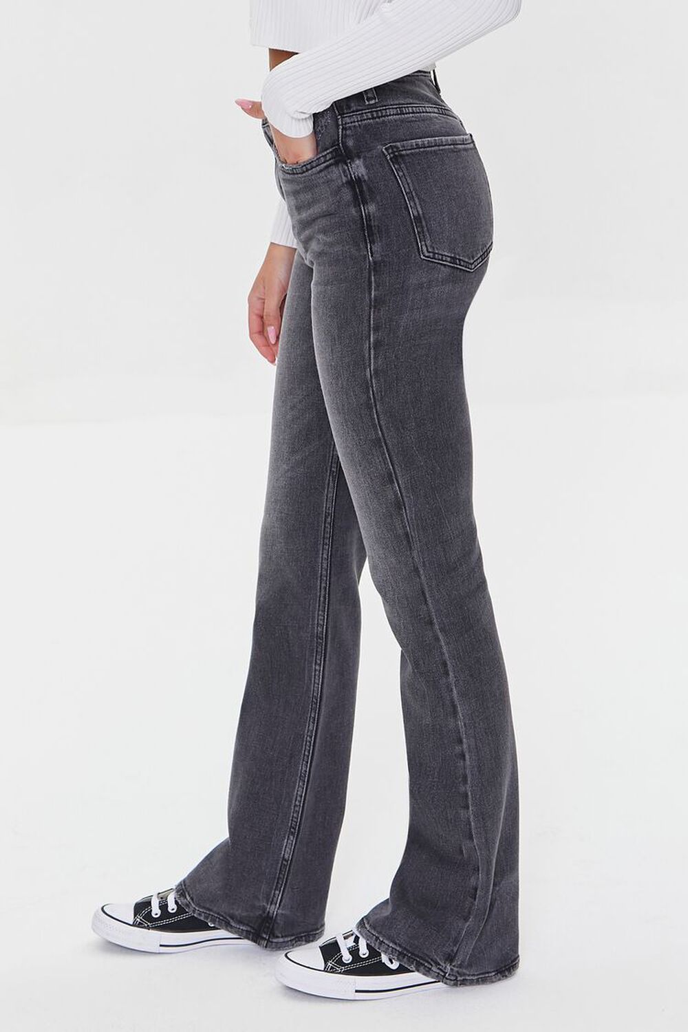 BLACK Hemp 4% High-Rise Flare Jeans, image 3