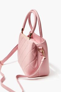 BLUSH Quilted Faux Leather Satchel, image 2