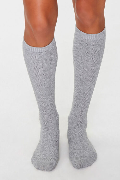 Cable Knit Knee-High Socks
